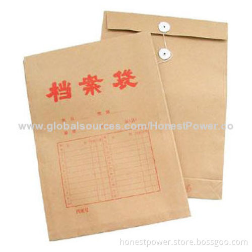 Kraft Paper File Cover, Made of Brown Kraft Paper, Customized Measures and Designs are Welcomed